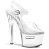Pleaser - TIPJAR7082 Sandale à bride à la cheville, Pole dance chaussures - Chaussures de pole dance - Transparent/Couleur argent Product image